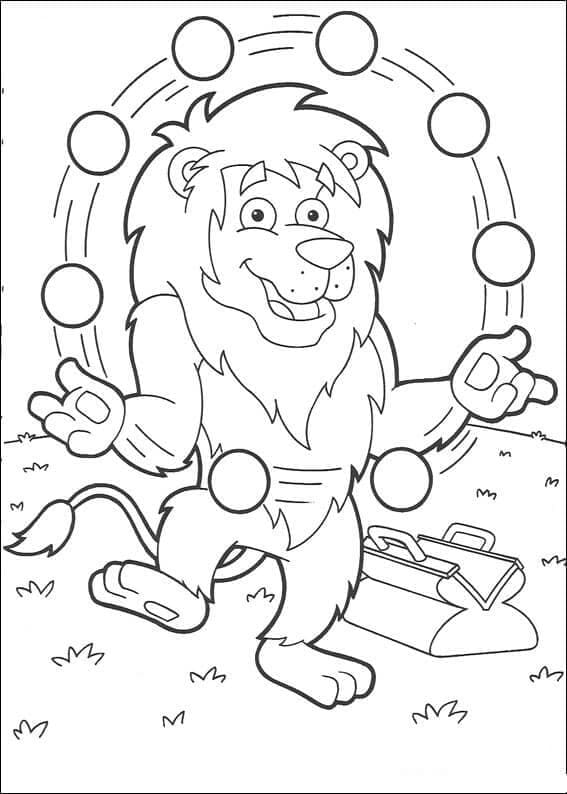 서커스 사자 레온 coloring page