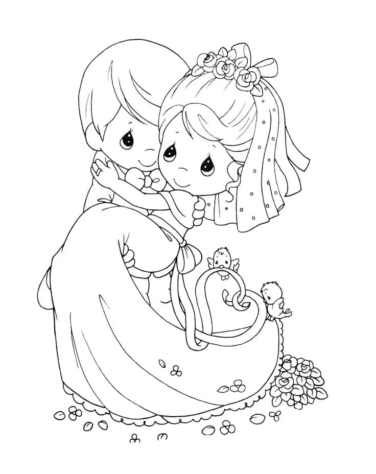 소중한 순간 행복한 결혼식 coloring page