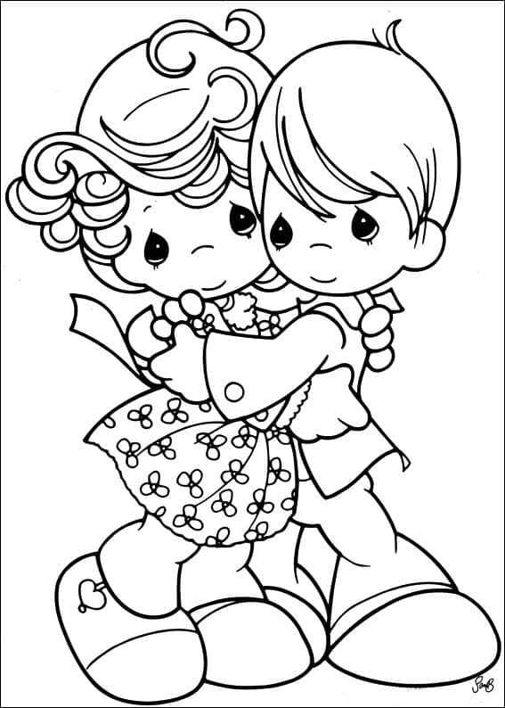 소중한 순간 커플 댄스 coloring page