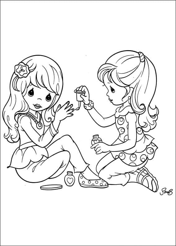 소중한 순간 소녀들 coloring page