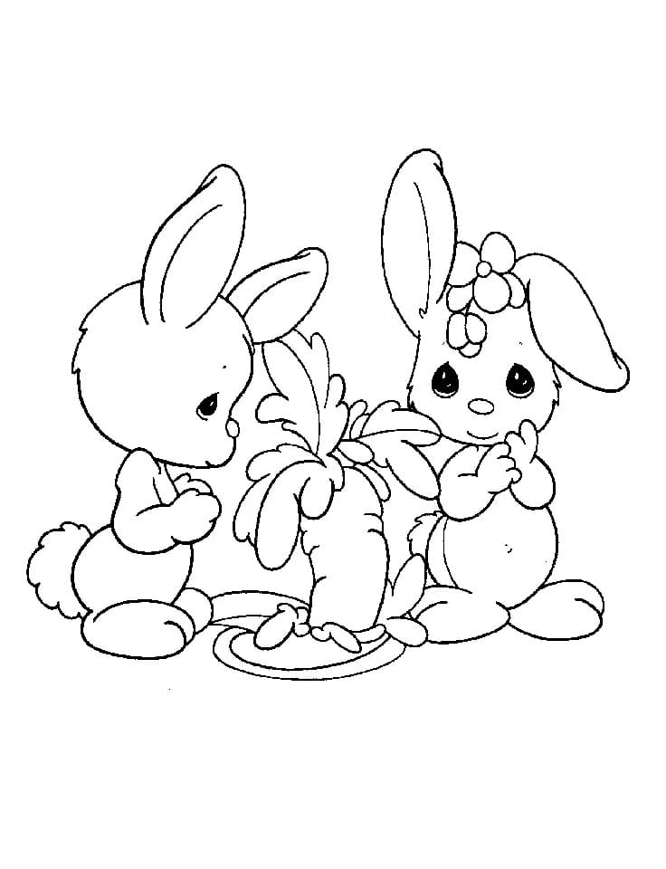 소중한 순간 토끼 coloring page