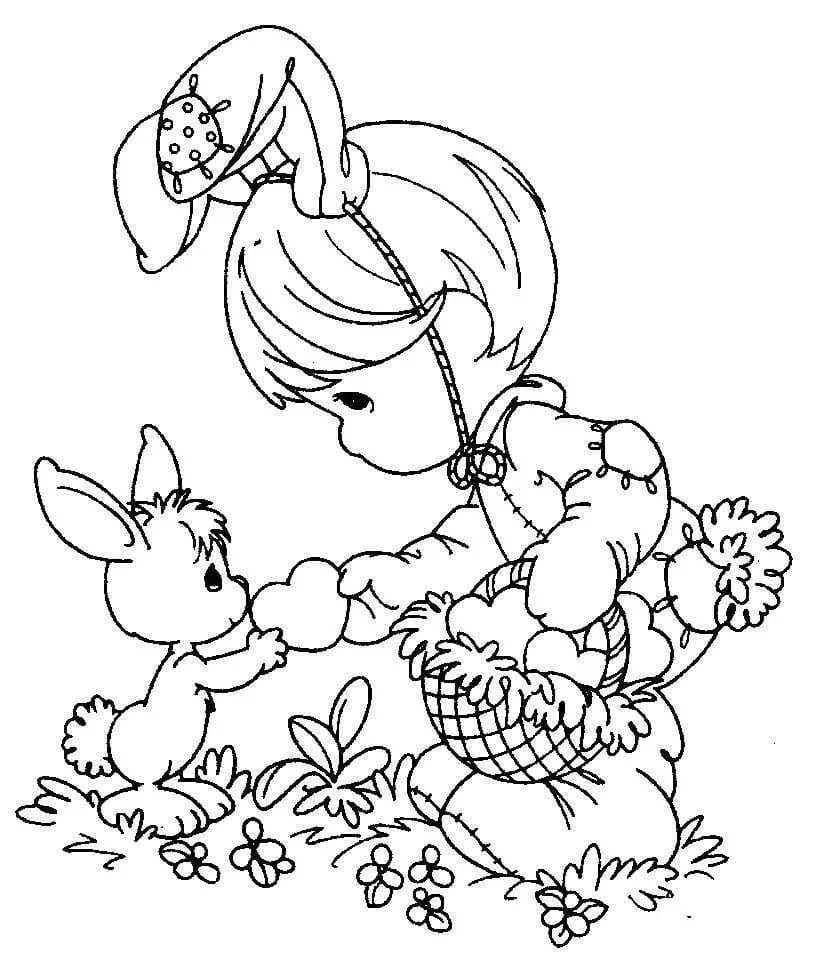 소중한 순간 토끼 소년 coloring page