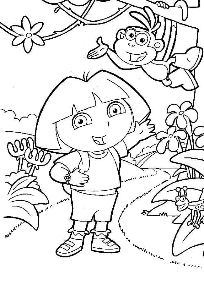 숲속의 도라 coloring page