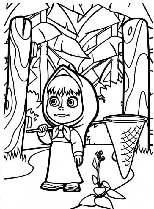 숲속의 마샤 coloring page