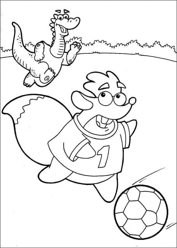 티코는 축구를 한다 coloring page