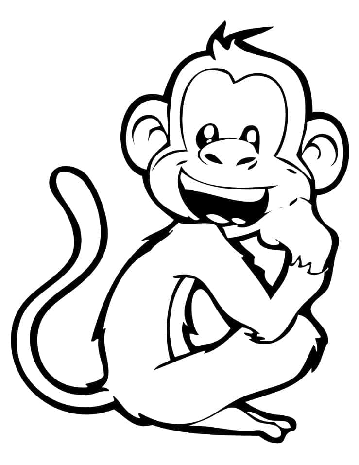 웃고 있는 원숭이 coloring page