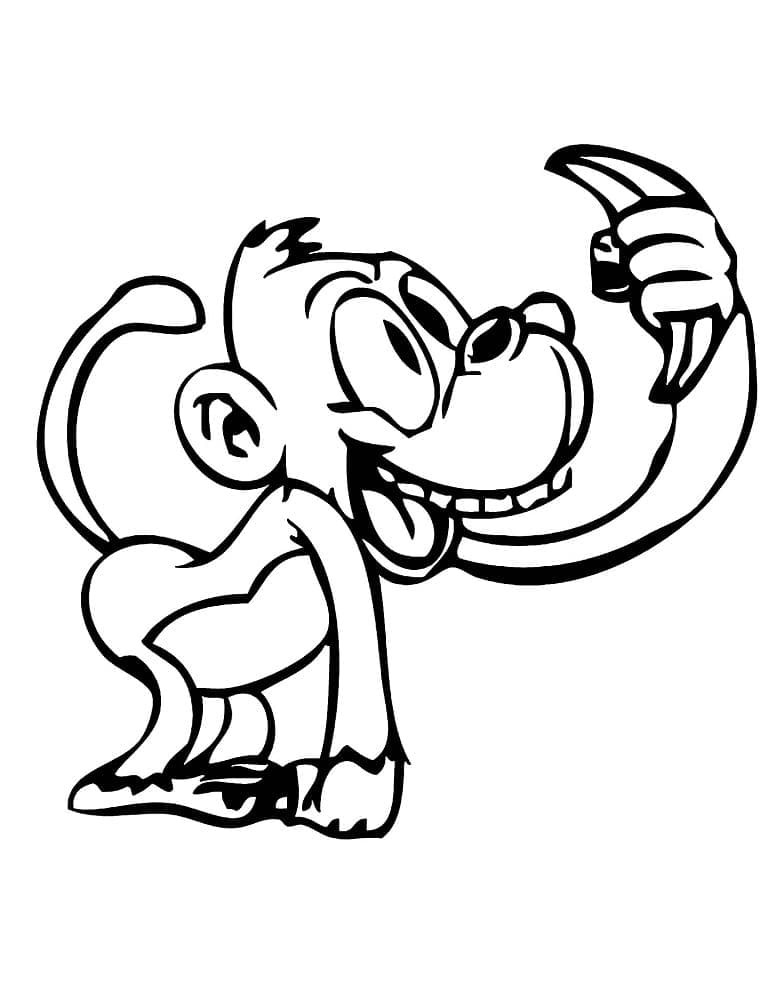 원숭이와 바나나 무료 coloring page