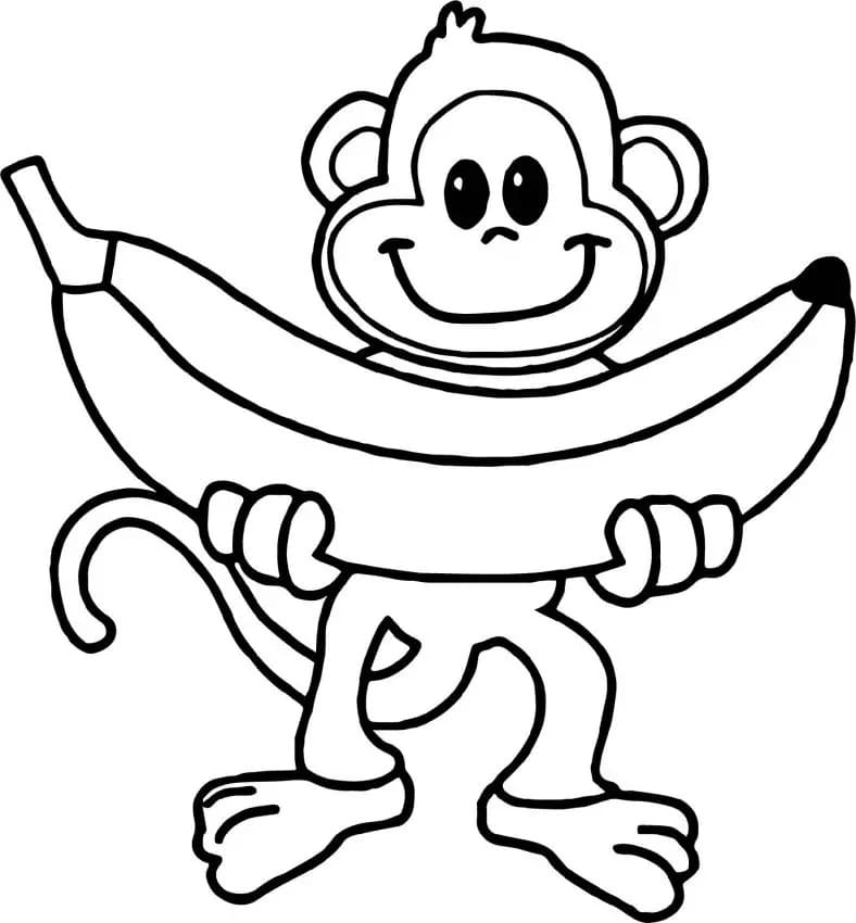 원숭이와 바나나 coloring page