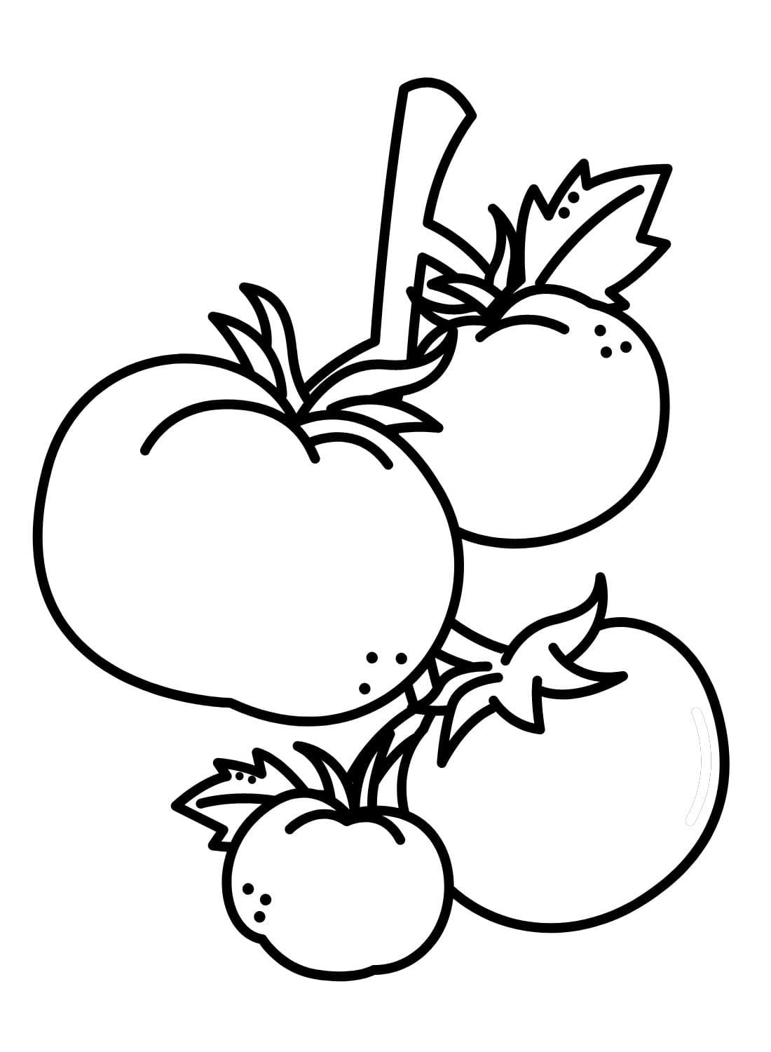 아이들을 위해 인쇄 가능한 토마토 coloring page