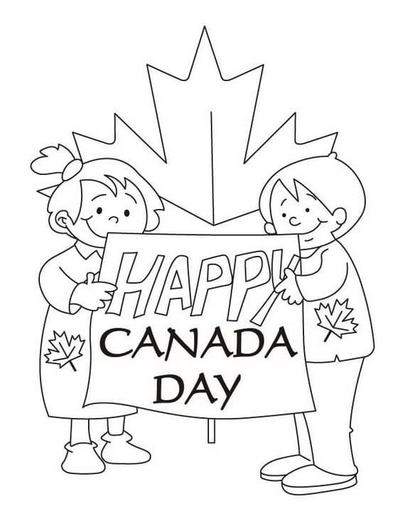 아이들과 함께하는 캐나다의 날 coloring page
