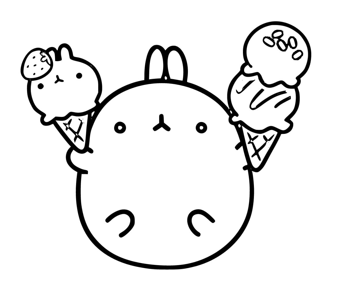 아이스크림 몰랑 coloring page