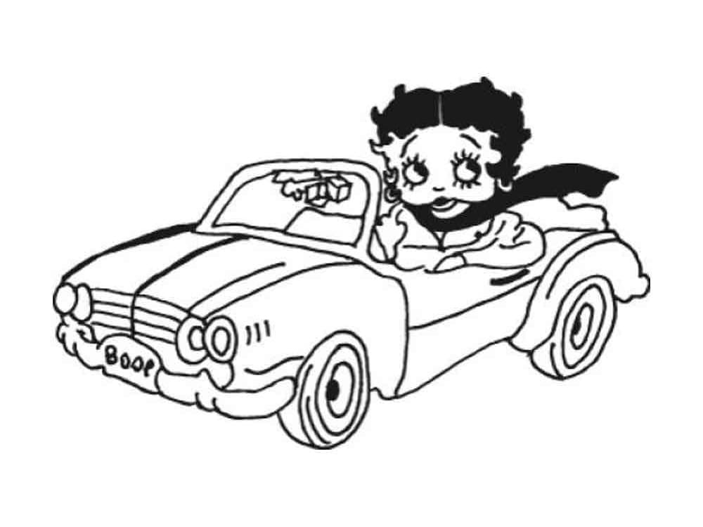 베티 붑이 운전 중 coloring page
