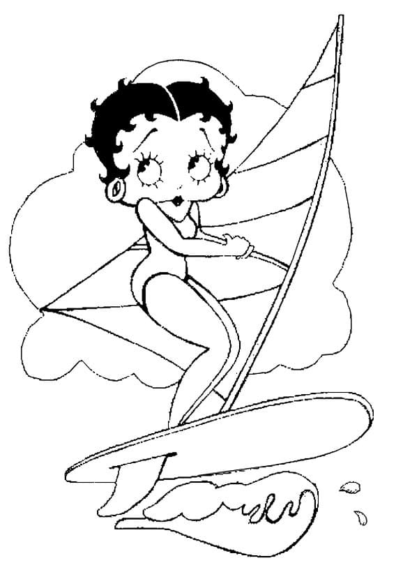 베티 붑 서핑 coloring page
