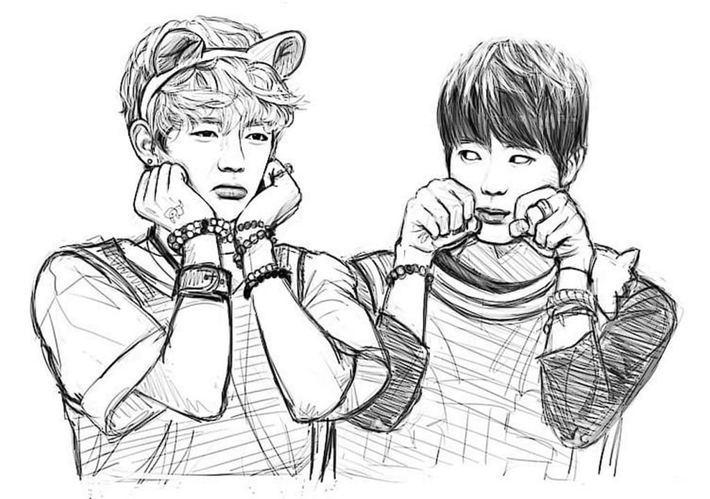 BTS 4 coloring page