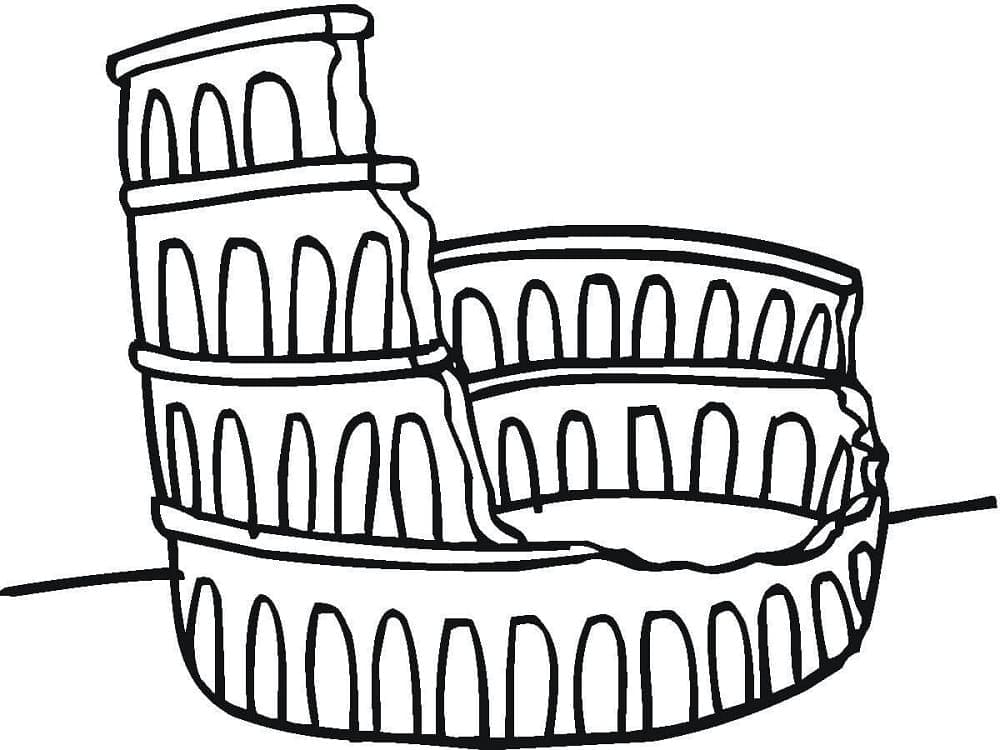 Colosseum in Rome, Italy coloring page