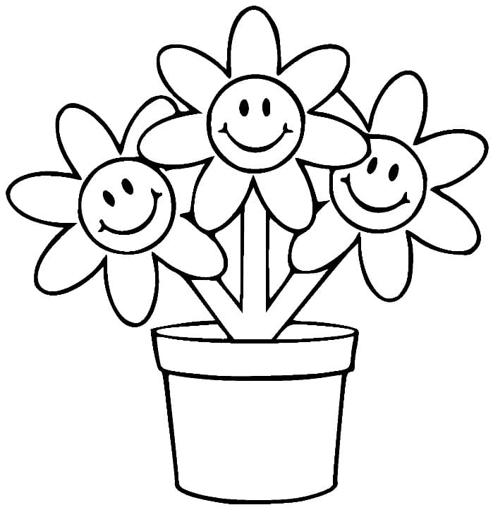 어린이를 위한 무료 화분 coloring page