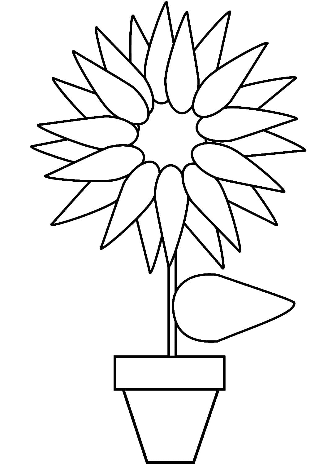 해바라기 화분 coloring page