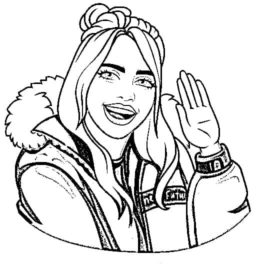 행복한 빌리 아일리시 coloring page