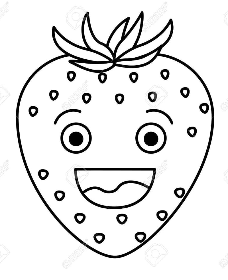 행복한 딸기 coloring page