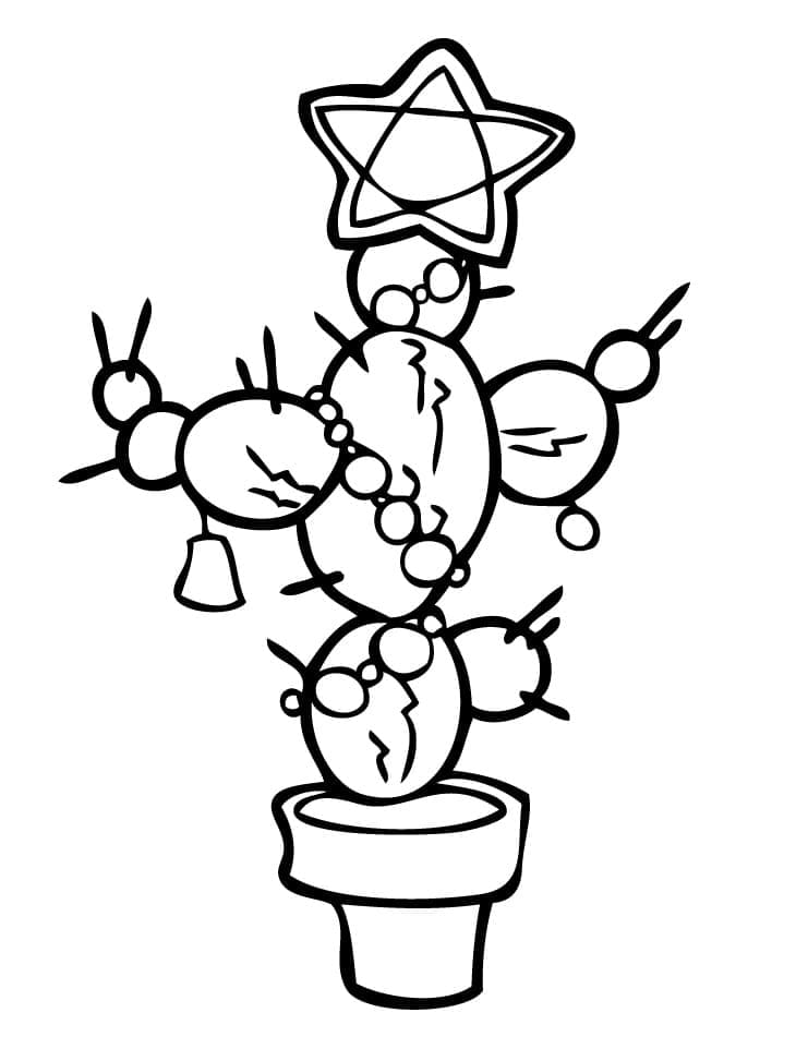 화분에 선인장 coloring page