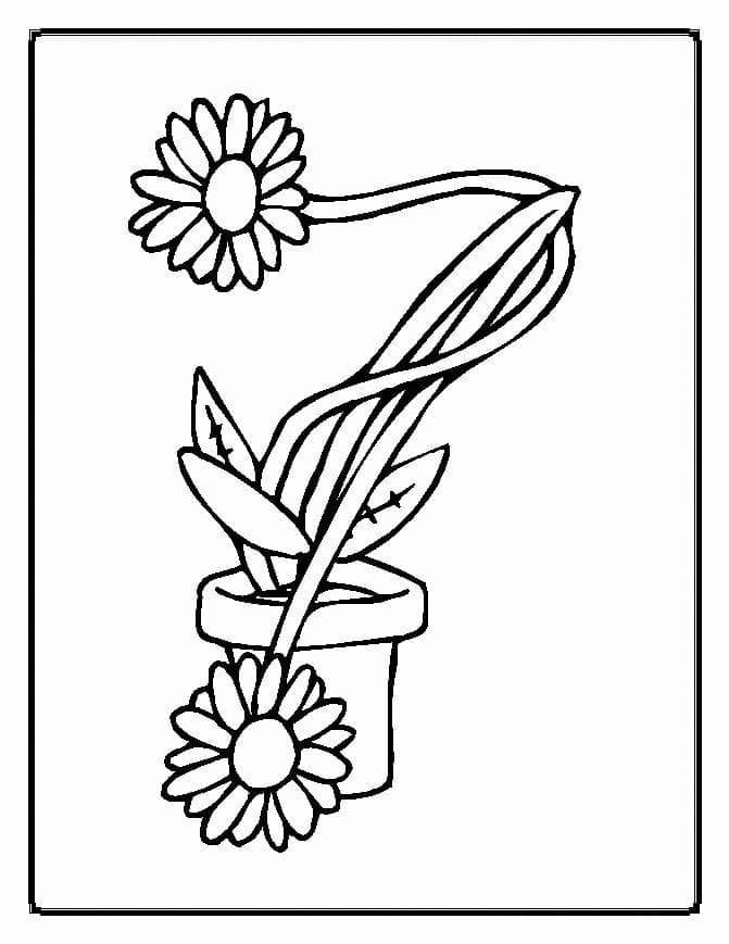 화분 속의 데이지 coloring page