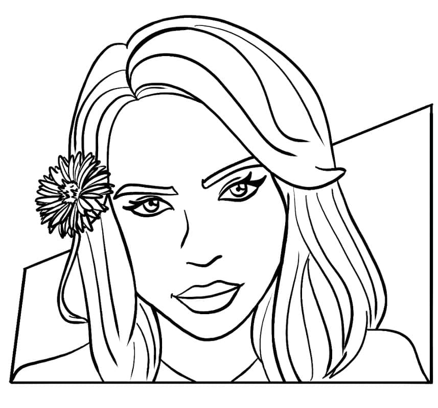 화려한 빌리 아일리시 coloring page