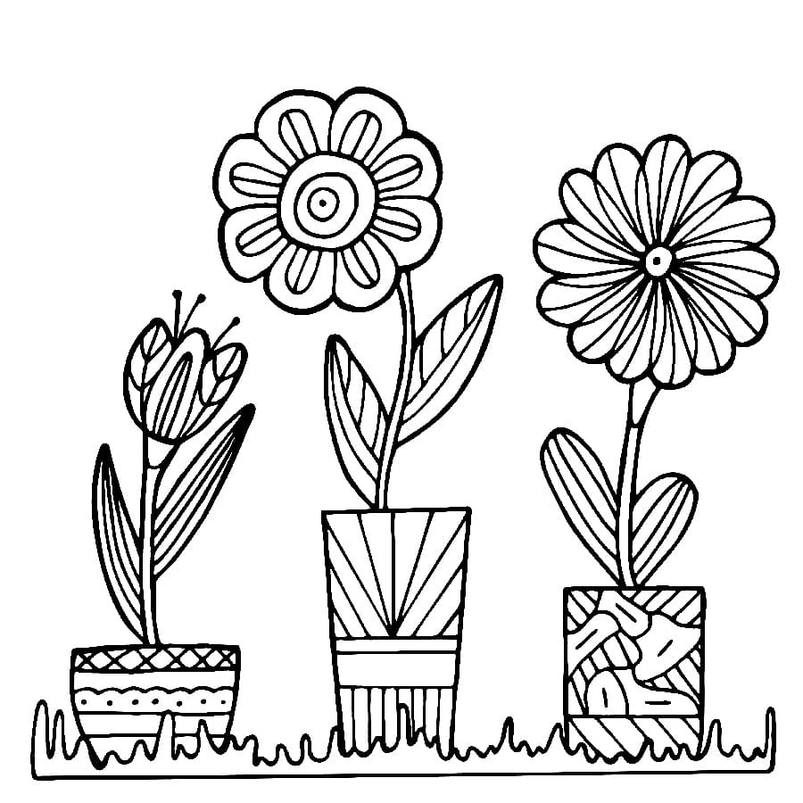 인쇄 가능한 화분 coloring page