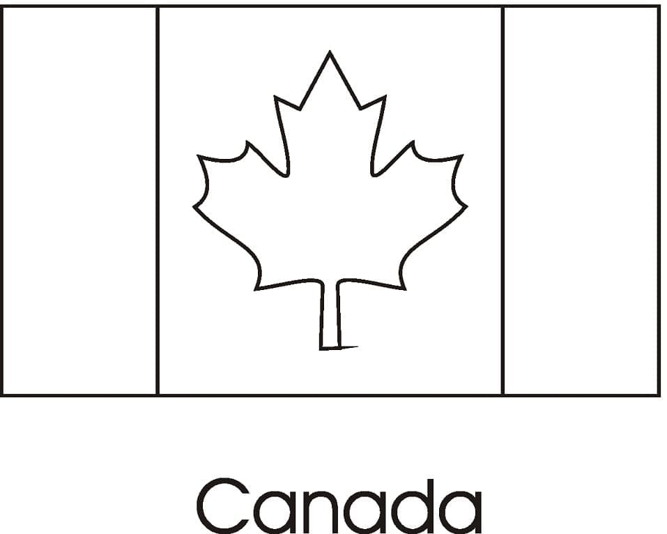 인쇄 가능한 캐나다 국기 좋은 coloring page