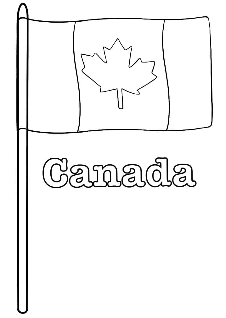 인쇄 가능한 캐나다 국기 coloring page