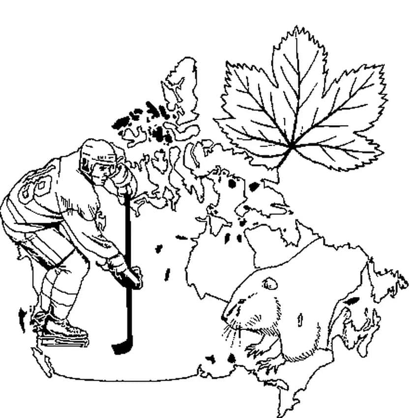 인쇄 가능한 캐나다 지도 coloring page