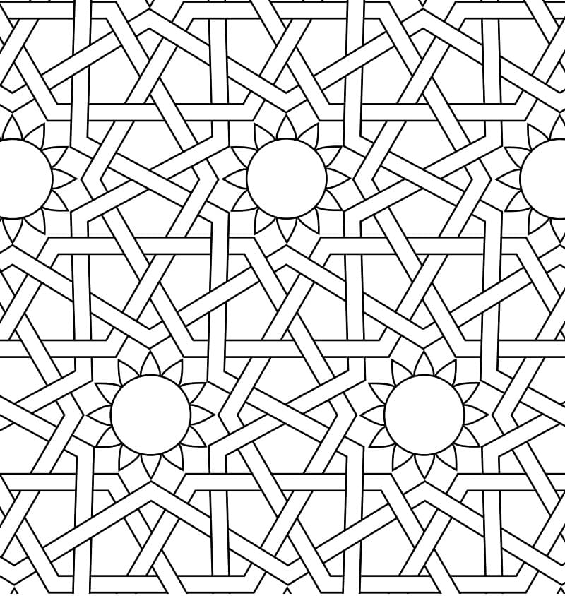 이슬람 장식 모자이크 coloring page