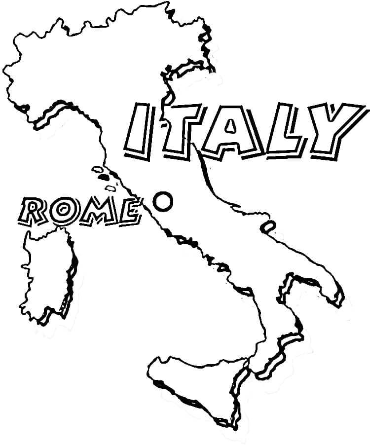 이탈리아 지도 coloring page