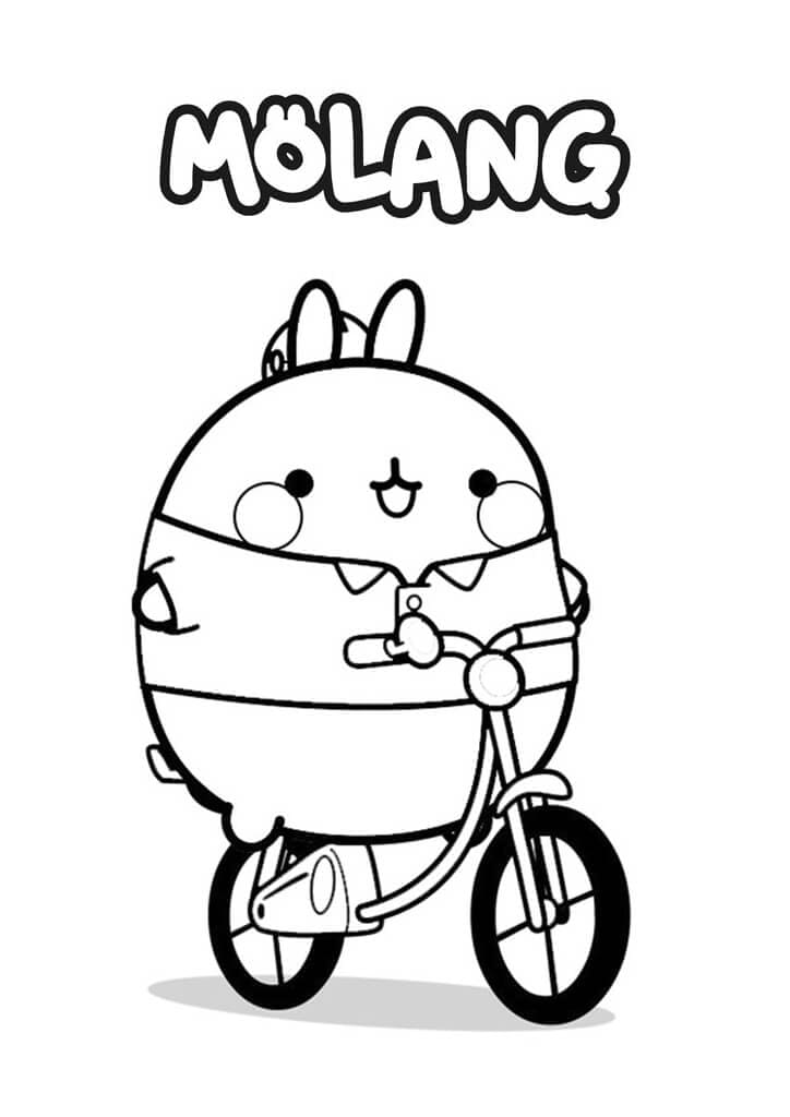 자전거를 타는 몰랑이 coloring page