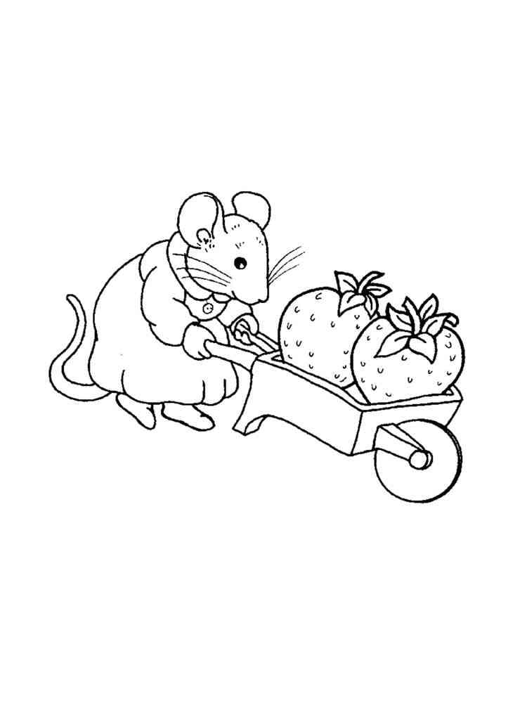 쥐와 딸기 coloring page