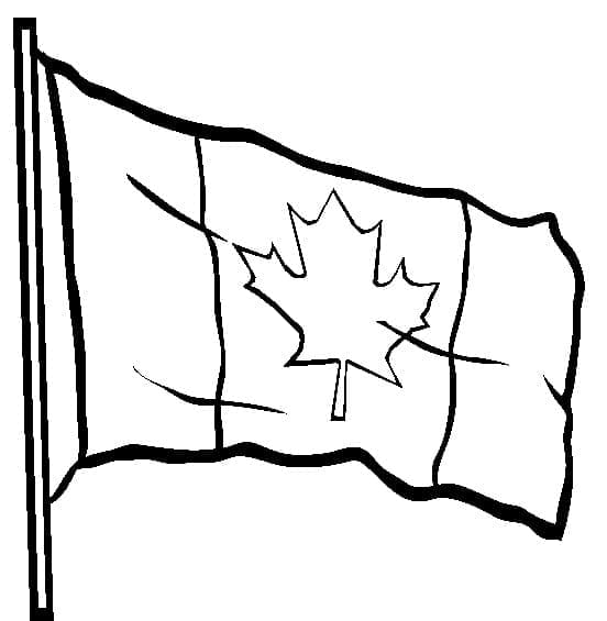 캐나다 국기 무료 coloring page
