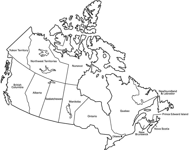 캐나다 지도 인쇄 가능 coloring page
