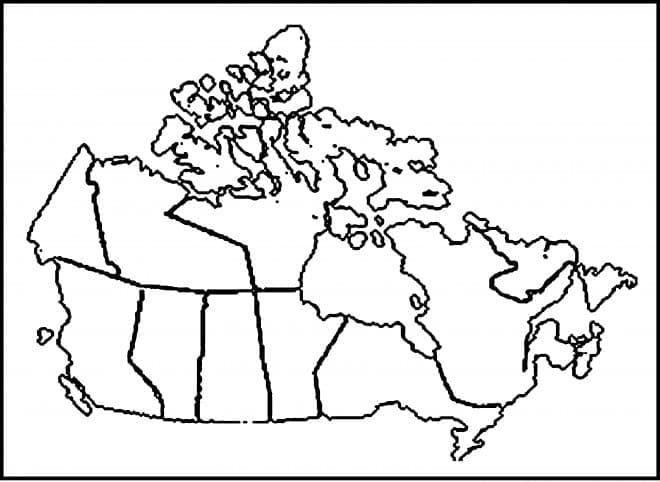캐나다 지도 인쇄 coloring page