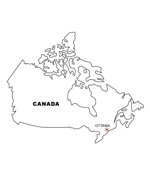 캐나다 지도 coloring page