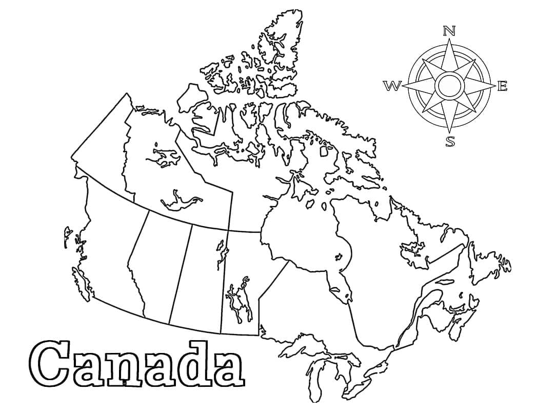 캐나다 지도 coloring page