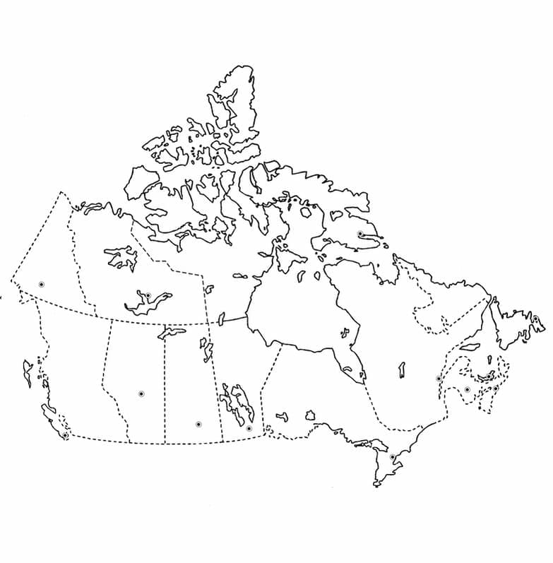 캐나다 지도를 무료로 인쇄하세요 coloring page