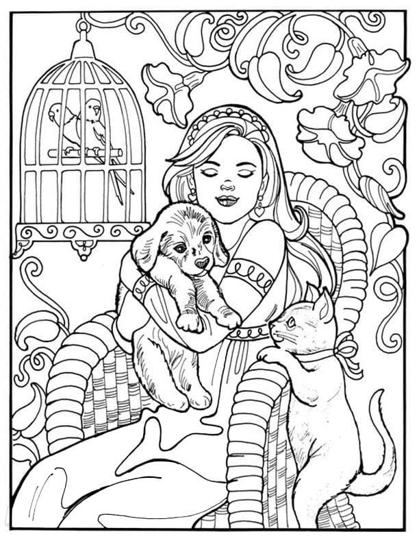 레오노라 공주와 애완동물 coloring page