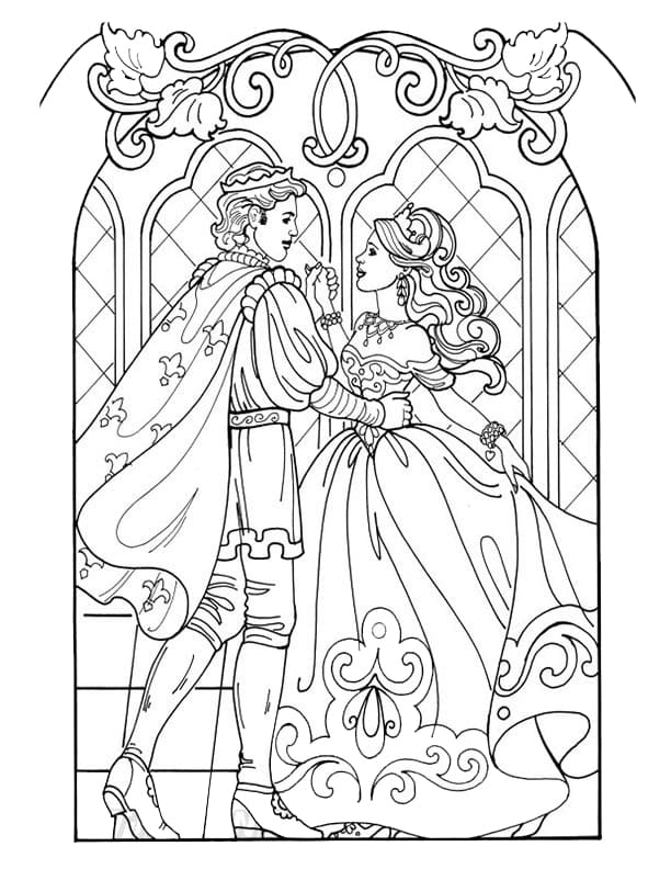 레오노라 공주와 왕자 coloring page