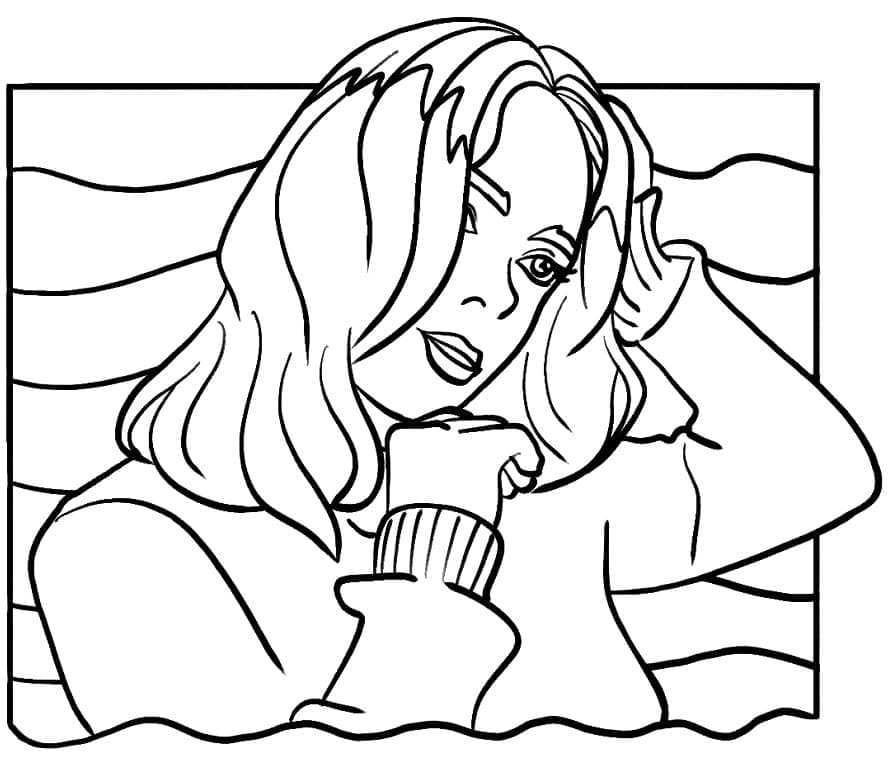 미국 가수 빌리 아일리시 coloring page