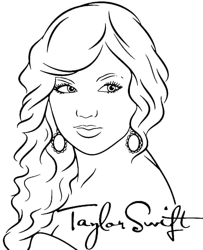 미국 팝 가수 테일러 스위프트 coloring page