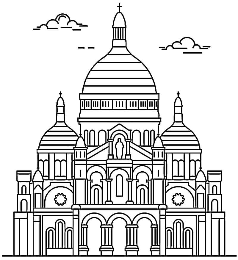 몽마르트르의 성심 coloring page