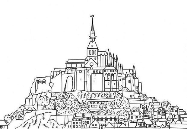 몽생미셸 coloring page