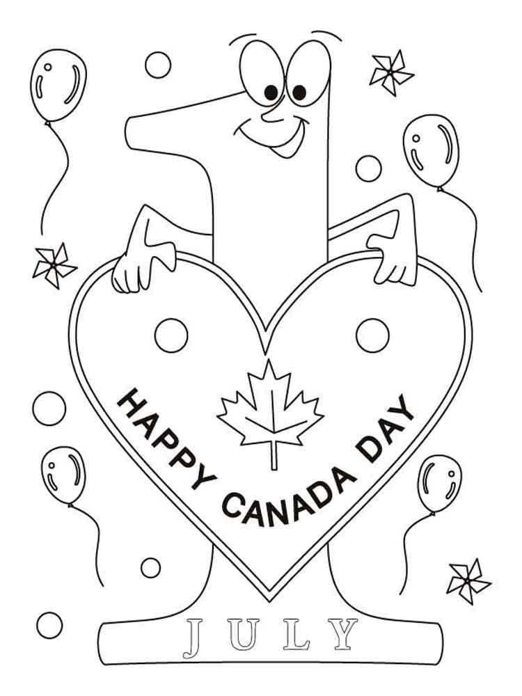 무료로 인쇄 가능한 해피 캐나다 데이 coloring page