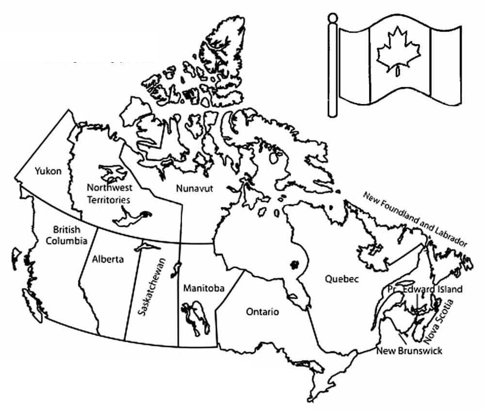 무료로 인쇄 가능한 캐나다 지도 무료 coloring page