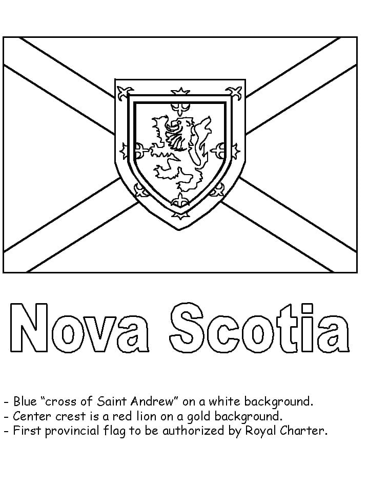 노바스코샤의 국기 coloring page