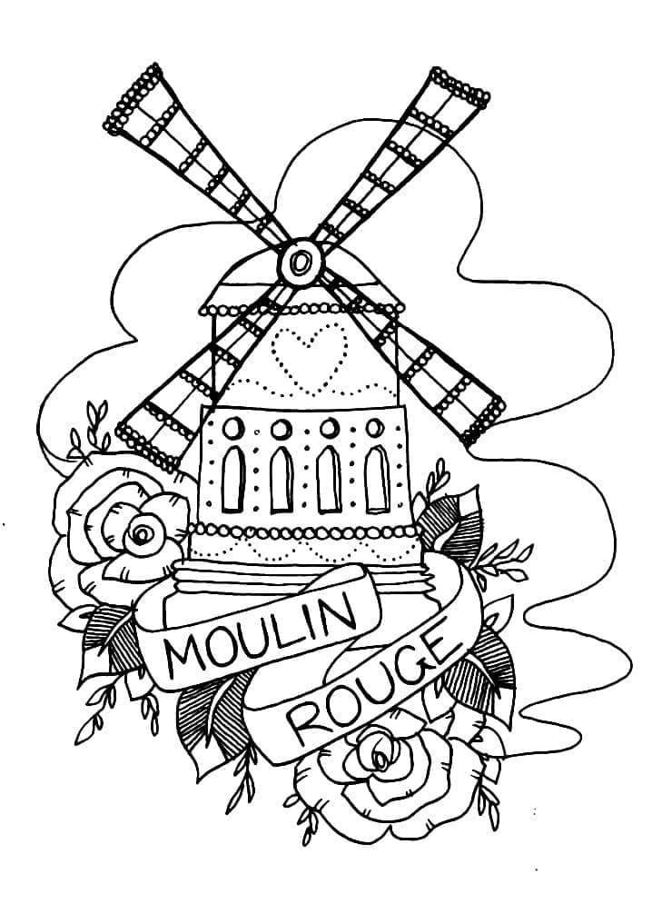 프랑스의 물랑루즈 coloring page